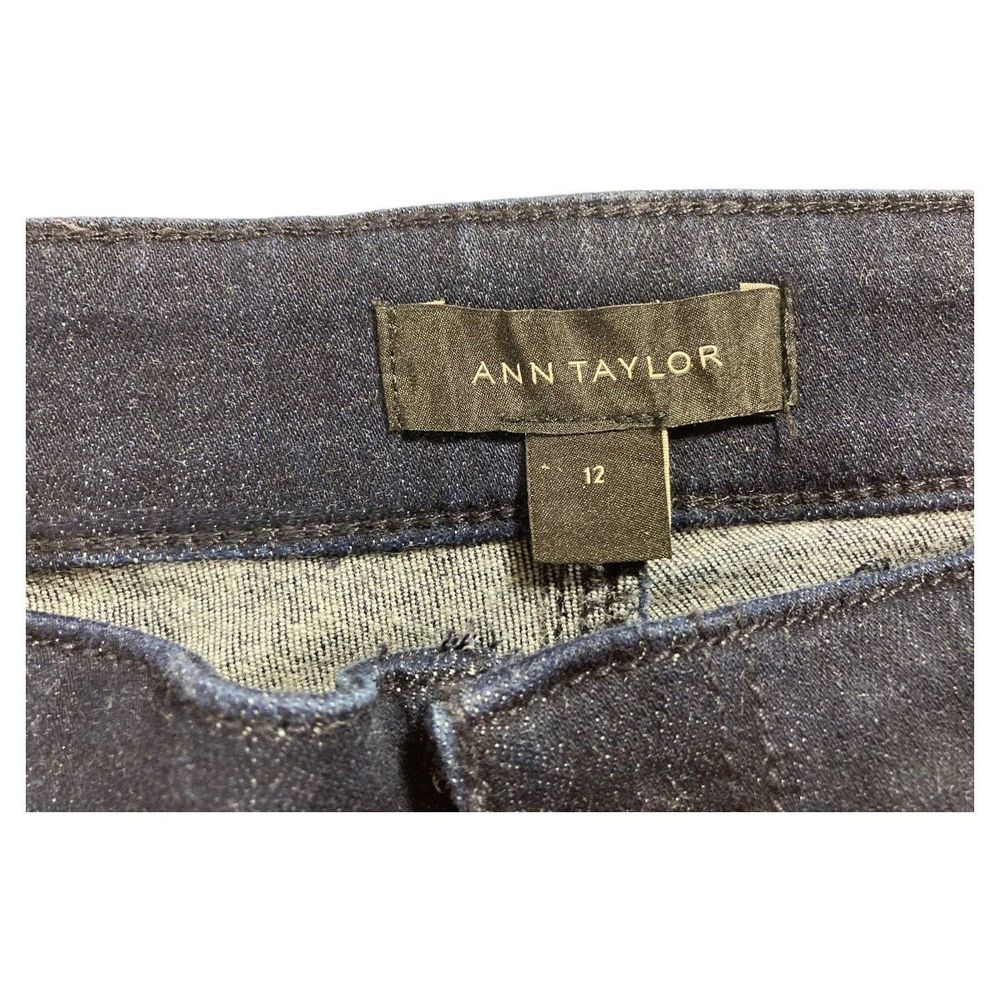 Ann Taylor Women's 12 Skinny Stretch Denim Ankle Jeans High Waist 33X28 EUC - Picture 6 of 7
